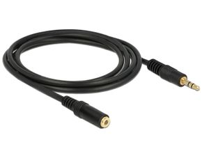 Delock 83766 Stereo Jack Verlengkabel 3,5 mm 3-pins male > female 2 m zwart