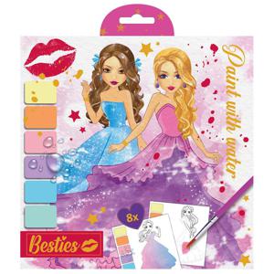 Grafix Besties Verven Met Water 20x20cm, 8 Vel Met Penseel