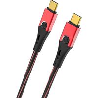 Oehlbach USB-Evolution CC - hoogwaardige USB-kabel 3.1 USB-C naar 3.1 USB-C (laad- en datakabel) zwart/rood - 1m