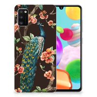 Samsung Galaxy A41 TPU Hoesje Pauw met Bloemen