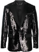 Philipp Plein blazer boutonné à sequins - Noir - thumbnail