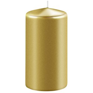 1x Kaarsen metallic goud 6 x 15 cm 58 branduren sfeerkaarsen   -