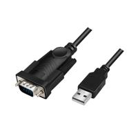 LogiLink Adapter Serieel [1x USB-A 2.0 stekker - 1x D-sub stekker 9-polig] 1.5 m Zwart