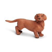 Plastic speelgoed figuur hond teckel bruin 9 cm   - - thumbnail