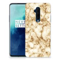 OnePlus 7T Pro TPU Siliconen Hoesje Marmer Goud - thumbnail