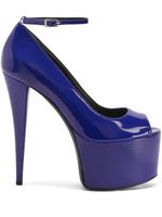 Giuseppe Zanotti escarpins Aida à fini verni 150 mm - Bleu - thumbnail