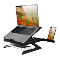 LogiLink AA0133 - Notebook standaard met smartphonehouders, geschikt voor 10 – 15,6 inch inch notebooks en tablets, zwart