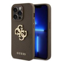 iPhone 15 Pro Max Guess Geperforeerd 4G Glitter Logo Cover - Taupe - thumbnail