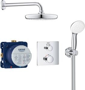 Grohe Grohtherm Perfect inbouw regendoucheset met 3 straalsoorten Ø21cm chroom