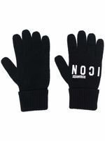 DSQUARED2 gants en maille à logo brodé - Noir - thumbnail