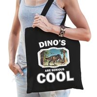 Dieren t-rex dinosaurus tasje zwart volwassenen en kinderen - dinosaurs are cool cadeau boodschappen - thumbnail