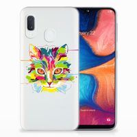 Samsung Galaxy A20e Telefoonhoesje met Naam Cat Color