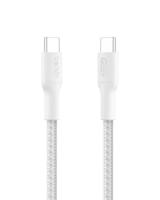 Belkin Eco Gevlochten USB-C to USB-C Kabel 1 m, 240 W - Zachte, flexibele snellaadkabel, Type C Laadkabel voor iPhone 16, Galaxy S25, Pixel 9, MacBook, iPad Pro en meer - Wit USB 2.0, 1M