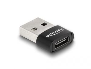 Delock 60002 USB 2.0 Adapter USB Type-A male naar USB Type-C female zwart