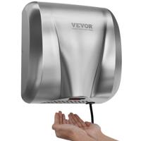 VEVOR Handdroger 1300W Elektrische Handdroger 7-10s Droogtijd Commerciële Wandgemonteerde Handdroger met HEPA-filter 99,97% Filtratie-efficiëntie Lucht Handdroger Keuken Badkamer Toilet