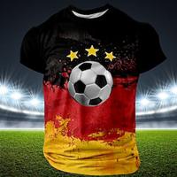 2024 vlag voetbal Duitsland designer etnisch heren 3D-print t-shirt tee henley shirt straat casual dagelijks t-shirt zwart korte mouw henley shirt zomer lente kleding s-3xl Lightinthebox