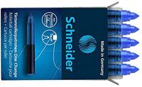 Schneider Rollercartridge One Change (voor rollerball Rollerball One Change, 1 x 5 stuks, onuitwisbaar, blauw