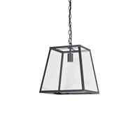 Light & Living Saunte hanglamp - vierkant - 35 cm - E27 fitting - zwart met glas