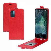 Nokia G21/G11 Verticale Flip Case met Kaarthouder - Rood