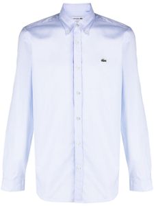 Lacoste logo-patch cotton shirt - Bleu