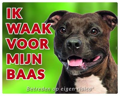 Pit Bull Waakbord - Ik waak voor mijn baas