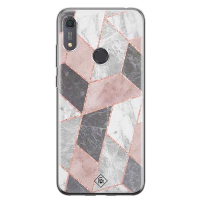 Huawei Y6 (2019) siliconen telefoonhoesje - Stone grid Huawei Y6 (2019) siliconen telefoonhoesje - Stone grid
