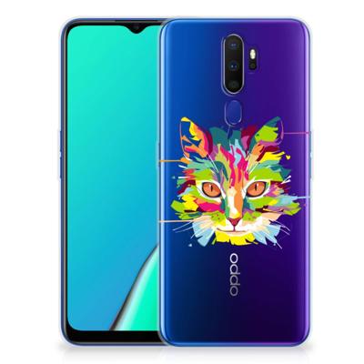 OPPO A5 2020 Telefoonhoesje met Naam Cat Color