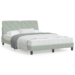 Bed met matras fluweel lichtgrijs 140x190 cm SKU: V3208652