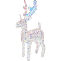 Kerstverlichting figuur -rendier - regenboog gekleurd- 24 x 8 x 37 cm - 50 leds - warm wit - thumbnail