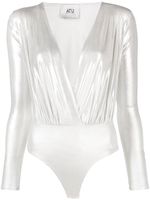 Atu Body Couture body métallisé à col v - Argent