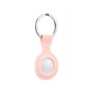 Icon Siliconen Hoesje met Sleutelhanger voor Apple AirTag - Cover met Sleutelhanger-ring - Roze