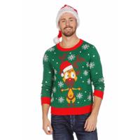 Christmas Jumpers Foute kersttrui - groen - rendier - acryl - volwassenen 56 (2XL)  - - thumbnail