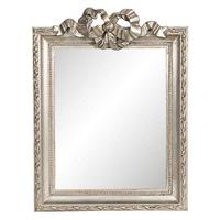 Clayre & Eef Wandspiegel 62S193 25 * 2 * 34 cm - Zilverkleurig Hout Grote Spiegel Muur Spiegel Wand Spiegel