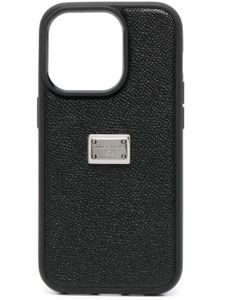 Dolce & Gabbana coque d'iPhone 14 Pro à plaque logo - Noir