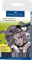 Faber Castell FC-167107 Tekenstift Faber-Castell Pitt Artist Pen Manga 8-delig Etui Basic - thumbnail