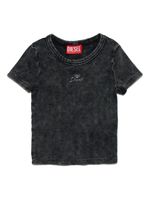 Diesel Kids t-shirt nervuré à logo brodé - Noir