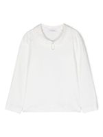 Monnalisa rhinestone-embellished long-sleeve blouse - Blanc