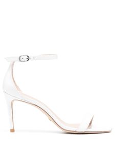 Stuart Weitzman sandales NUNAKEDCURVE 85 mm à fini verni - Blanc