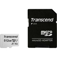 Transcend Premium 300S microSDXC-kaart 512 GB Class 10, UHS-I, UHS-Class 3, v30 Video Speed Class, A1 Application Performance Class Incl. SD-adapter - thumbnail