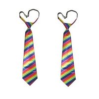 2x Regenboog print stropdassen   -