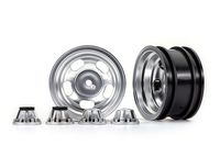 Traxxas - Wheels, 2.2", satin chrome (2)/ center caps (front (2), rear (2)) (TRX-8158) - thumbnail