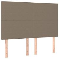 vidaXL Hoofdbord LED 144x5x118/128 cm stof taupe, hoofdeinde, houten hoofdeinde, bedonderdeel, houten hoofdbord, slaapkamermeubel, bedaccessoire