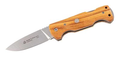 Puma IP zakmes Boxer II Olive 18,5 cm staal/hout zilver/bruin Puma IP zakmes Boxer II Olive 18,5 cm staal/hout zilver/bruin