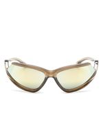 Balenciaga Eyewear lunettes de soleil Side Xpander à monture papillon - Marron