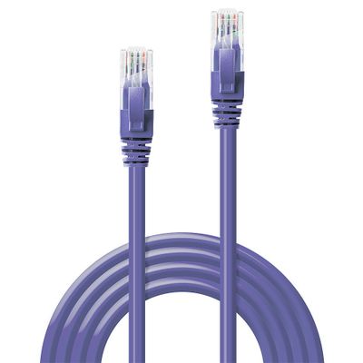 LINDY 48124 RJ45 Netwerkkabel, patchkabel CAT 6 U/UTP 3.00 m Violet Snagless 1 stuk(s)
