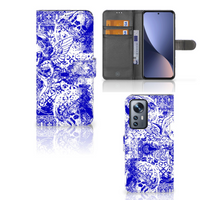 Telefoonhoesje met Naam Xiaomi 12 Pro Angel Skull Blauw