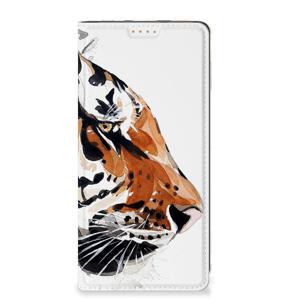 Bookcase Motorola Moto G34 Watercolor Tiger