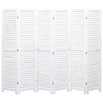 vidaXL Kamerscherm met 6 panelen 210x165 cm hout wit
