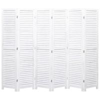 vidaXL Kamerscherm met 6 panelen 210x165 cm hout wit
