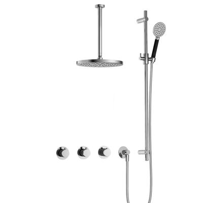 Hotbath Cobber IBS70 inbouwdouche met ronde handdouche, 30cm plafondbuis en glijstang chroom